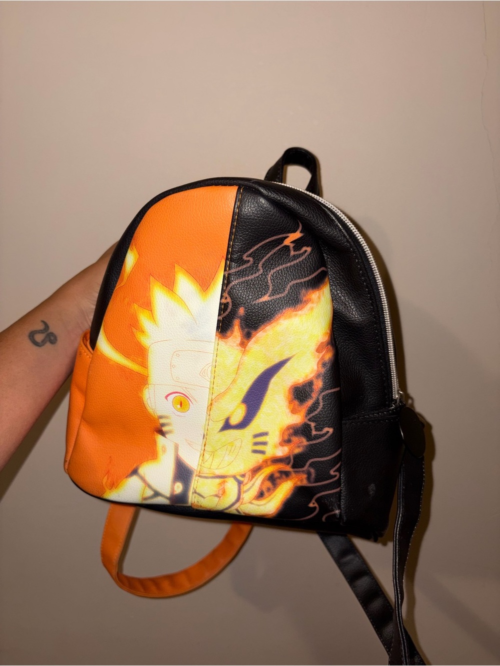 Naruto Fire Split Mini Backpack - Orange & Black